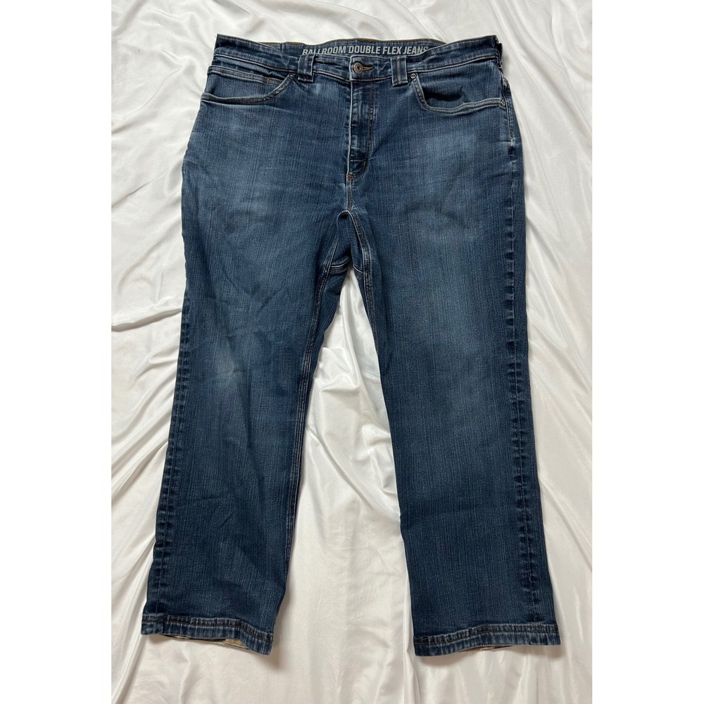Duluth Trading Co Ballroom Double Flex Jeans Mens 36x28 Relaxed Fit Blue Denim